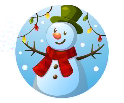 winter background with snowman vector