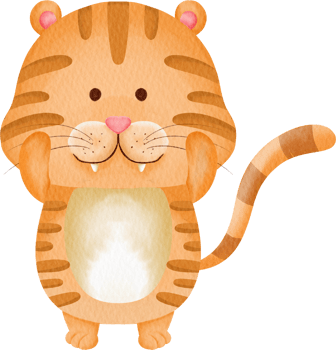 watercolor tiger cute cartoon png