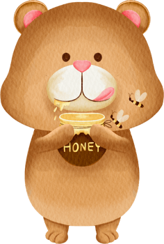watercolor bear cute cartoon png