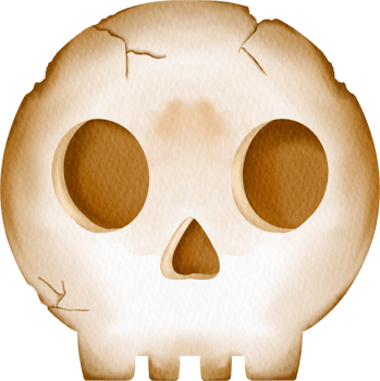watercolor halloween skull png