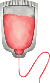 watercolor medical blood bag png