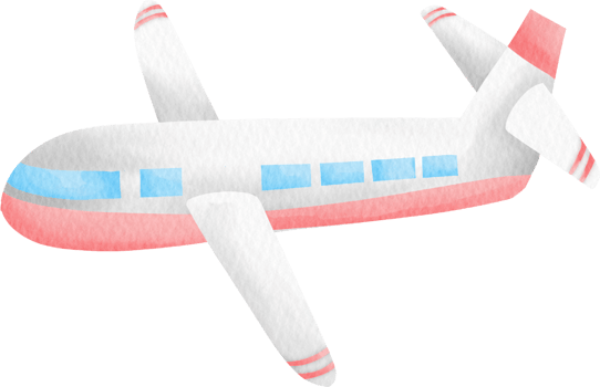 watercolor airplane cute clip art png