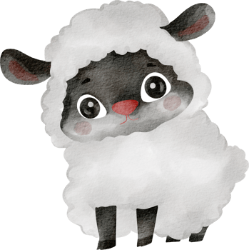 watercolor sheep cute clip art png