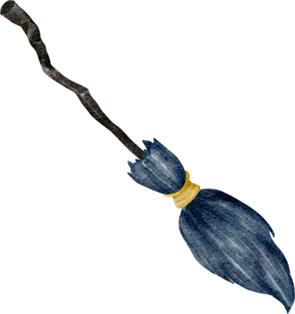 watercolor magic broom png