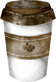 watercolor coffee papercup png