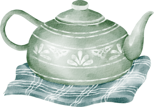 watercolor kettle tea png