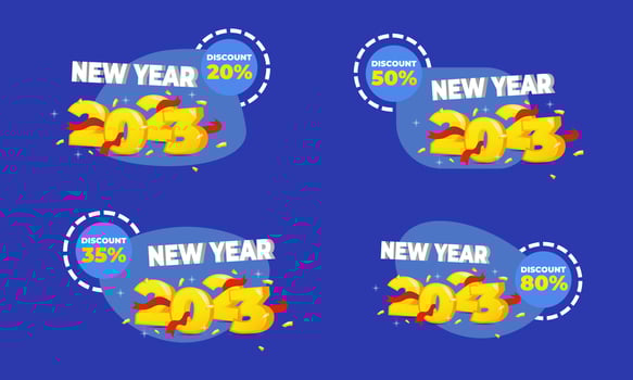 2023 new year discount label vector