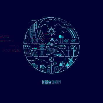 ecology Yinyang cocnept vector