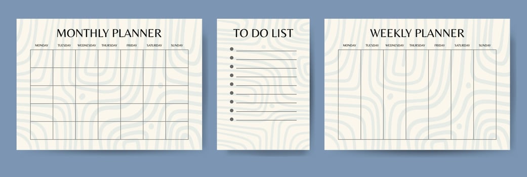 Business Organizer Paper Sheets. Planners And To-Do List Abstraction Template Set vector