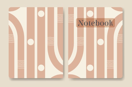 Notevook Cover With Geometric Shapes Background. vector