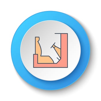 Round button for web icon. Seat, racing game, controller. Button banner round, badge interface for application illustration on white background vector