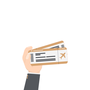 hand holding airplane ticket and passport png