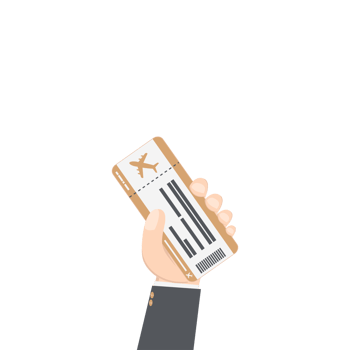 hand holding airplane ticket and passport png