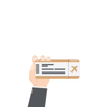 hand holding airplane ticket and passport png