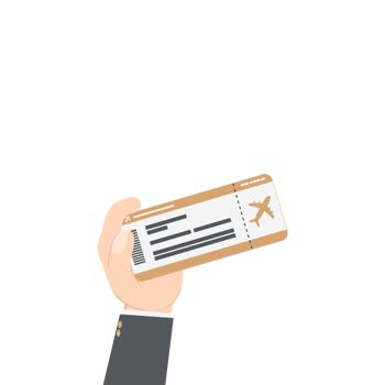 hand holding airplane ticket and passport png