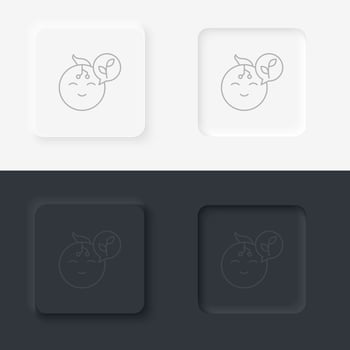 Robot, baby, intelligence neumorphic style vector icon icon - Vector. Artificial intelligence neumorphic style vector icon set