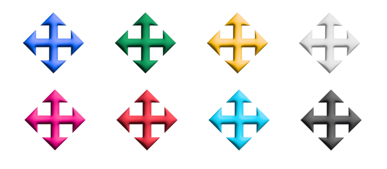 move icon set, colored symbols graphic elements png