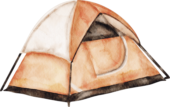 watercolor camping tent png