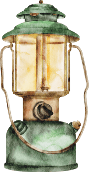 watercolor camping lantern png