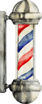 watercolor barber light pole png