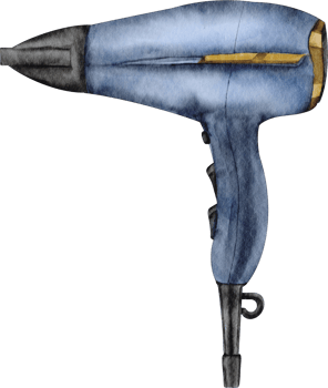 watercolor hair dryer png