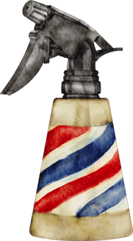 watercolor barber spray png