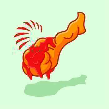 spicy sauce fried chicken, suitable for the needs of social media post elements vector