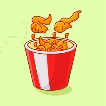 spicy sauce fried chicken, suitable for the needs of social media post elements vector