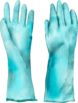 watercolor gloves rubber png