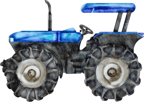 watercolor farm tractor png