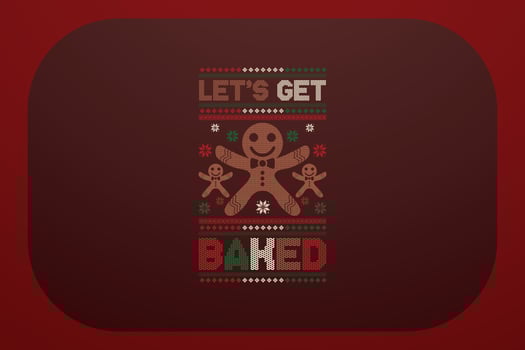 Christmas T-shirt Design Lets Get Baked vector