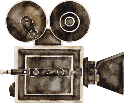 watercolor camera movie png