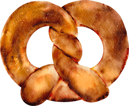 watercolor pretzel dessert png