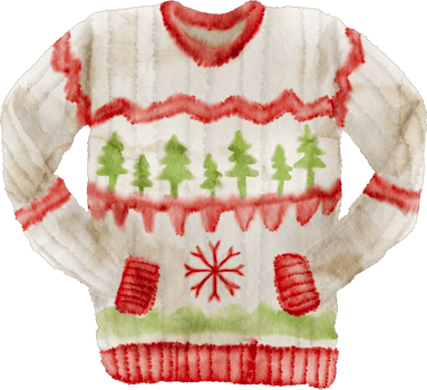 watercolor sweater cozy png