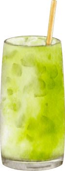 watercolor matcha greentea png