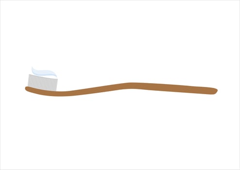 toothbrush flat design vector illustration. Dental concept. Toothbrush with toothpaste isolated. Flat design, care health, hygiene healthy,vector illustration