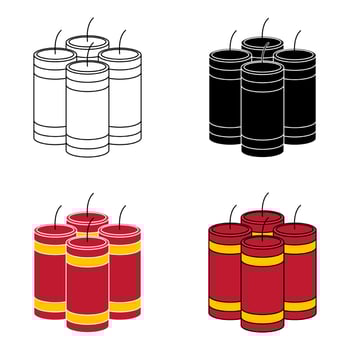 Firecracker in flat style isolated vector