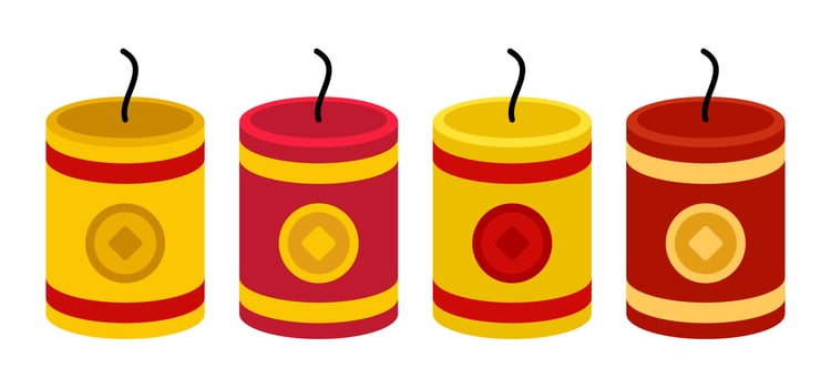 Firecracker in flat style isolated vector