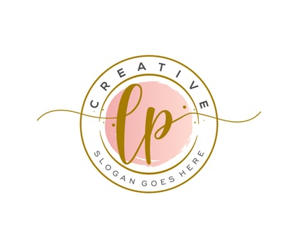 initial LP Feminine logo beauty monogram and elegant logo design, handwriting logo of initial signature, wedding, fashion, floral and botanical with creative template. vector