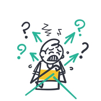 hand drawn doodle Confused person for choice illustration vector isolate
