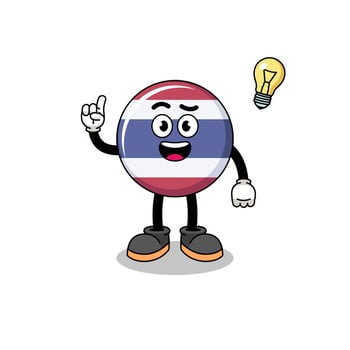thailand flag cartoon with get an idea pose vector