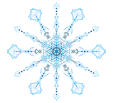 Blue snowflakes icon png