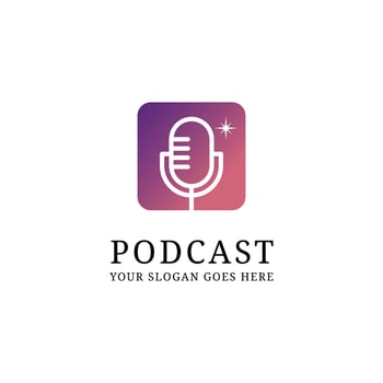 Sparks Podcast logo design inspiration, podcast radio logo template Vector
