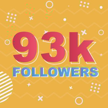 93k Followers Card Celebration Vector. 90000 Followers Congratulation Post Social Media Template. Modern colourful design. vector