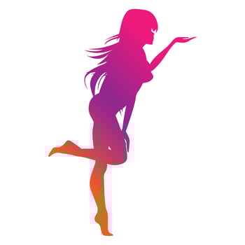 cute girl silhouette illustration vector
