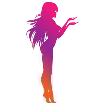 cute girl silhouette illustration vector