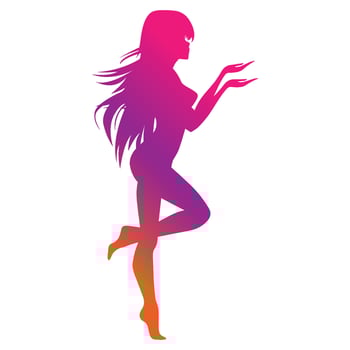 cute girl silhouette illustration vector