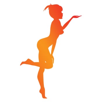 cute girl silhouette illustration vector