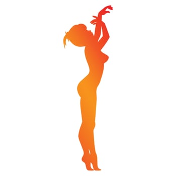 cute girl silhouette illustration vector