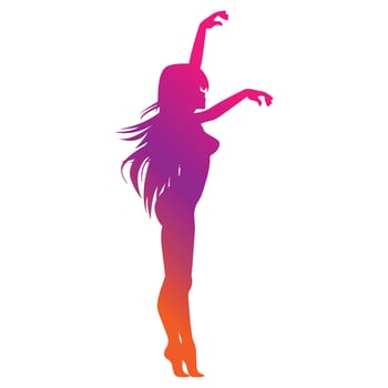 cute girl silhouette illustration vector